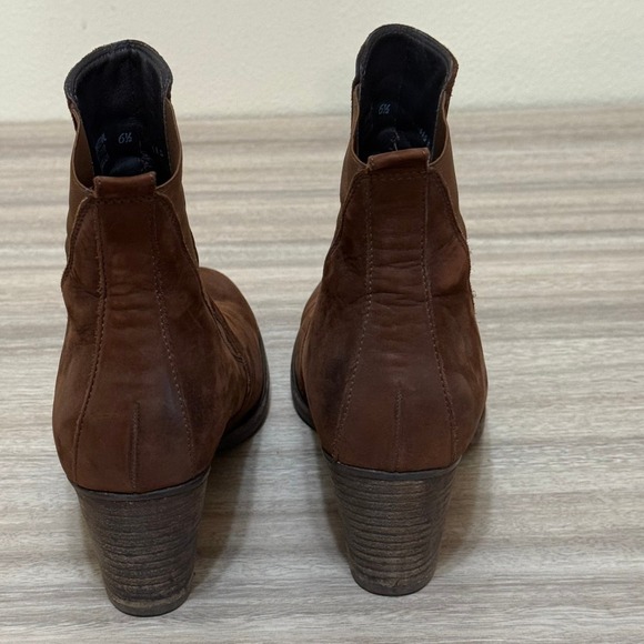 Paul Green Women Boots Brown 6.5 US 9 Suede Chelsea Ankle Block Heel Austria - Picture 7 of 13
